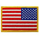 American Flag Reversed Embroidered Patch Gold Border