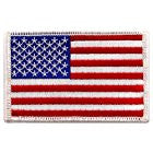 American Flag Embroidered Patch White Border