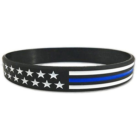 Thin Blue Line American Flag Bracelet - Style TBL-AM-BR