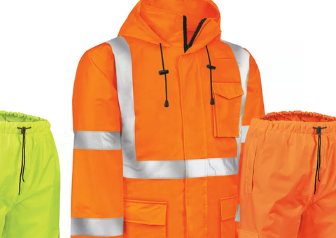 Uline Lightweight Orange Rain Jacket - Style S-22970