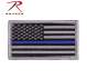 Thin Blue Line Police U.S. Flag Patch With Hook - Silver/Black