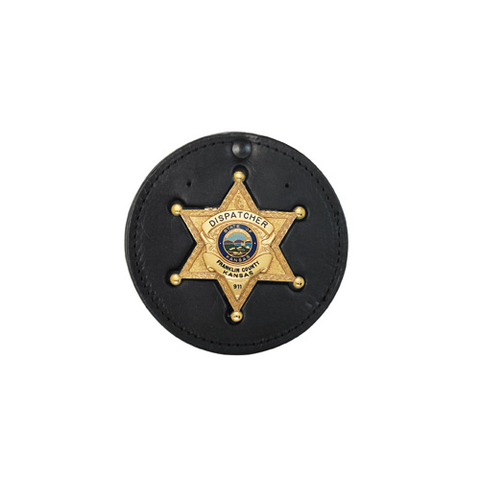 Boston Leather Recessed Circle Badge Holder- Style 600-5011