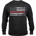 Rothco Thin Red Line Long Sleeve T-shirt-Style 3920